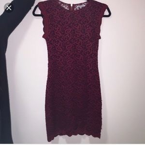 Urban Outfitters Maroon Tight Lace Dress Bodycon